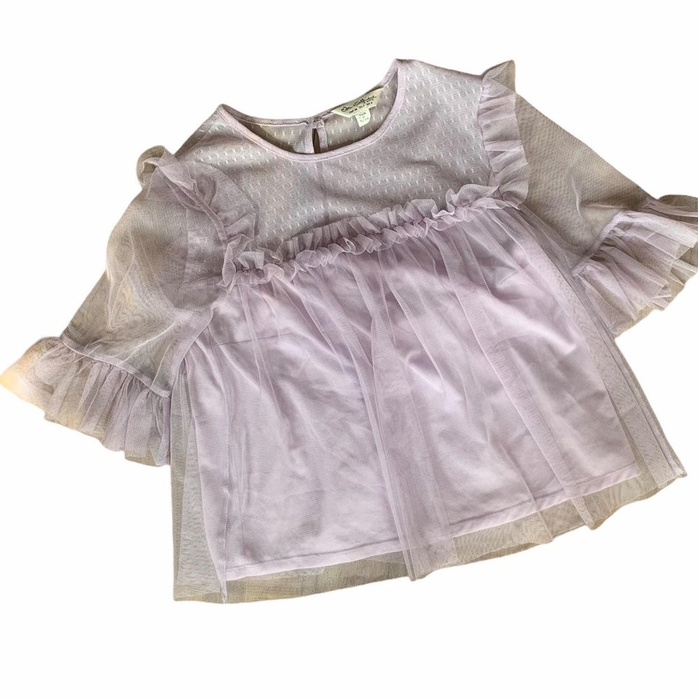 Miss Selfridge Pastel Purple Sheer Romantic Top